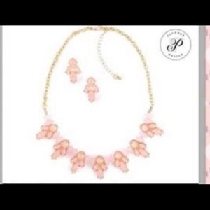 PlunderDesign pink necklace and earrings to match